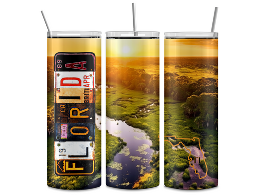 FLORIDA License Plate Scenery Tumbler