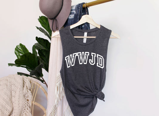 WWJD Ladies' Muscle Tank