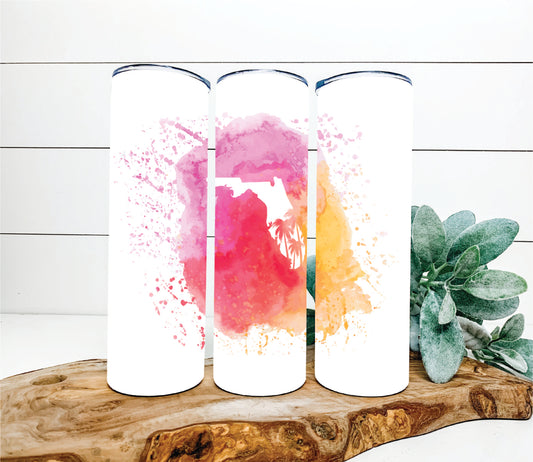 Florida & Palm Trees Watercolor Tumbler